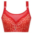 thumbnail image 1 of harmtty Plus Size Sexy Women Underwired Lace Bra Push Up Brassiere Underwear Bralette,Red,44/100, 1 of 7