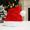 thumbnail image 1 of harmtty Plush Xmas Hat Soft Comfortable Vibrant Color Christmas Hat Festival Decor, 1 of 8