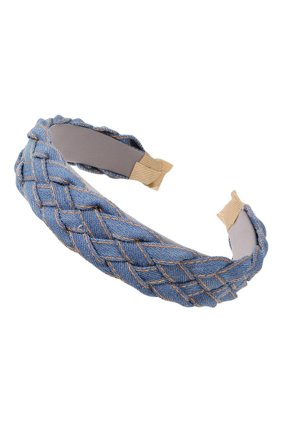 Retro Denim Hair Hoop Women Denim Headband Wide Knot Design Retro Hairband Daily Party Hair Accessories