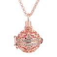 thumbnail image 1 of harmtty Retro Lady Floral Carved CZ Chime Bell Harmony Ball Locket Angel Caller Necklace,Rose Golden, 1 of 6