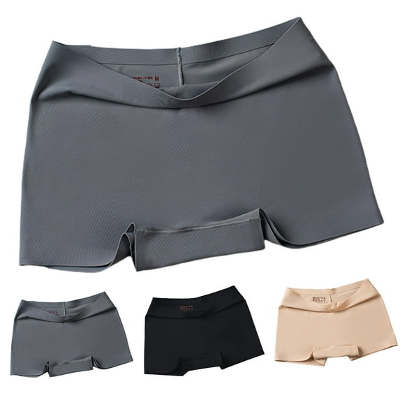 harmtty Safety Pants Breathable Shaping Slim Summer Ice Silk Seamless Girl Panties for Lady,Skin Color,M