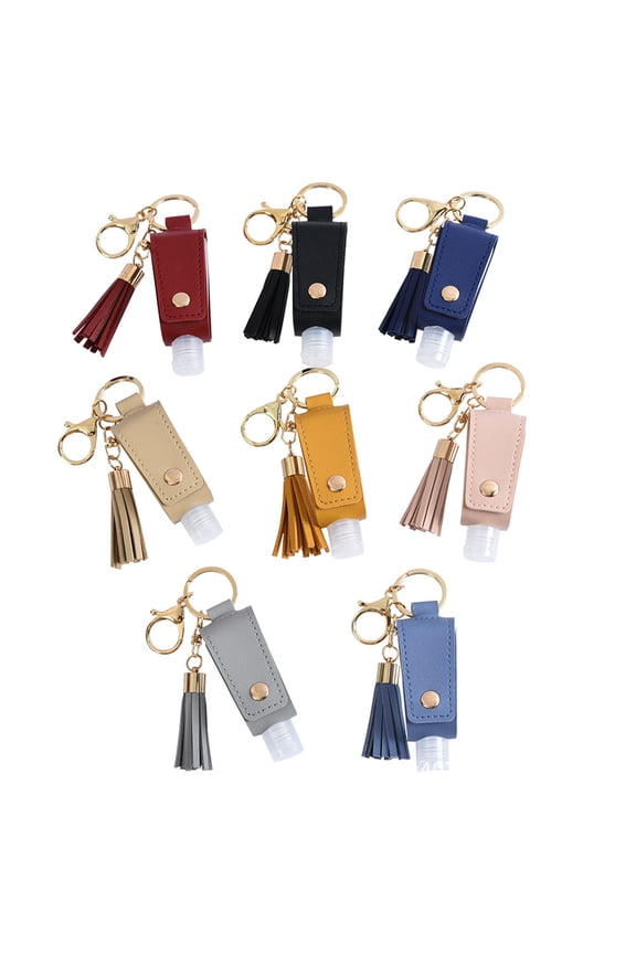 Sanitizer Bottle Keychain Empty Reusable Bottle Stainless Tassel Small Size Store Hand Sanitizer Portable Smooth Surface Keychain for Going Out,Yellow