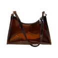 thumbnail image 1 of harmtty Shoulder Bag Transparent Large Capacity PVC Multipurpose Korean Style Jelly Handbag Birthday Gift ,Coffee, 1 of 8