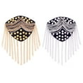 thumbnail image 1 of harmtty Shoulder Tassels Epaulet Chain Tassels Rivets DIY Clothes Decor Men Women Shoulder Board Badge Brooch Business Suit Accessories,Golden, 1 of 7