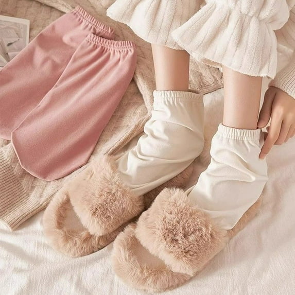 harmtty Sleep Socks Men Women Warm Home Socks Loose Fit Breathable Winter Socks with Elastic Cuffs for Bed Lounge Living Room
