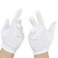 thumbnail image 1 of harmtty Solid Color Coin Jewelry Silver Inspection Cotton Lisle Soft Protective Gloves,White, 1 of 5