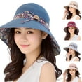 thumbnail image 1 of harmtty Sun Hat Double-sided Wearable Anti-Ultraviolet Breathable Summer Outdoor Fashion Ladies Big Brimmed Hat for Travel,Pink, 1 of 8