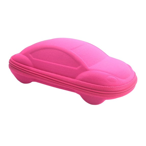 harmtty Sunglasses Box Contrast Color Cute Zipper Car Shape Glasses Box Home Supplies