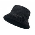 thumbnail image 1 of harmtty Thickened Warm Hat Winter Warm Thickened Plush Bucket Hat Super Soft Adjustable Windproof Versatile Leopard Women Headwear Black, 1 of 8