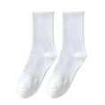 thumbnail image 1 of harmtty Unisex Elastic Socks 1 Pair Unisex Mid-tube Solid Color Socks Thickened Elastic Anti-slip Warm Soft Sweat Absorption Suitable for Winter White, 1 of 8