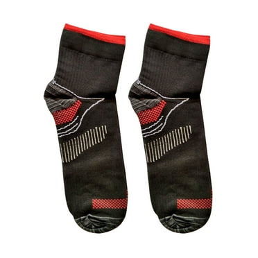 harmtty Unisex Plantar Fasciitis Compression Ankle Socks Foot Arch Pain Relief Support,Black Red