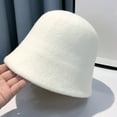 thumbnail image 1 of harmtty Warm Round Dome Short Brim Thick Warm Bucket Hat Women Winter Knitting Wool Basin Hat Fashion Accessories Khaki, 1 of 8