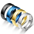 thumbnail image 1 of harmtty Wide Anti-rust Men Ring Stainless Steel Simple Exquisite Engagement Ring Fashion Jewelry,Black, 1 of 8