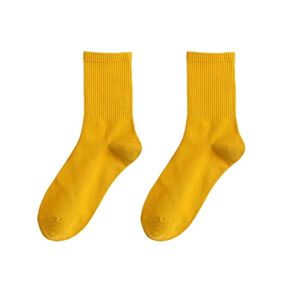 harmtty Winter Cotton Breathable Women Men Elastic Soft Middle Tube Socks,Ginger
