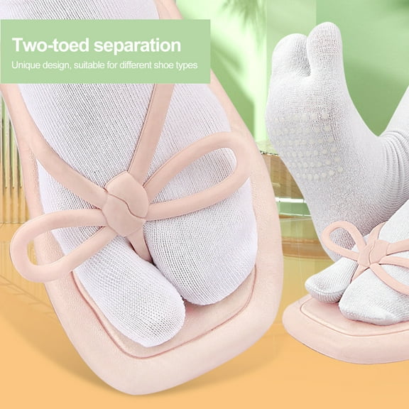 harmtty Winter socks Unisex Socks Split Toe Solid Color Soft Breathable Mid-tube Non Slip Anti-skid Particle Bottom Pilates Yoga Workout Sticky Crew Socks Slipper Socks Black