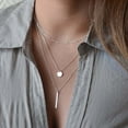 thumbnail image 1 of harmtty Women 3 Layer Bar Round Pendant Long Chain Necklace Party Jewelry Gift,Golden, 1 of 8