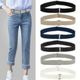 thumbnail image 1 of harmtty Women Belt Solid Color Stretch Adjustable Invisible Adjustable Lightweight Jeans Belt Fashion Accessory,White, 1 of 8