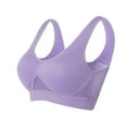 thumbnail image 1 of harmtty Women Bra Hollow Out Breathable Padded Seamless Brassiere Brelette Underwear for Fitness,Light Purple XL, 1 of 8