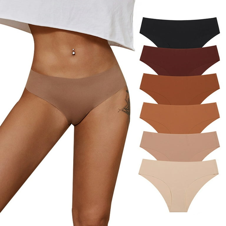 harmtty Women Briefs Seamless Shape Quick Dry Anti septic Super Soft  Underpants for Lady Brown M