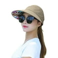 thumbnail image 1 of harmtty Women Cap Leaf Print Sun Protection Lightweight Good-looking Women Sun Hat for Running,Beige, 1 of 8