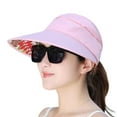 thumbnail image 1 of harmtty Women Cap Leaf Print Sun Protection Lightweight Good-looking Women Sun Hat for Running,Pink, 1 of 8