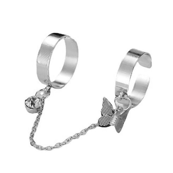 harmtty Women Circlet Set Opening Adjustable Alloy Rhinestone Bright Luster Knuckle Ring Set Jewelry