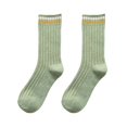 thumbnail image 1 of harmtty Women Colorful Striped Socks Soft Breathable Women Socks 1 Pair Women Fall Winter Socks Solid Color Mid-tube Thick Warm No Odor Elastic Anti-slip Army Green, 1 of 8
