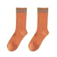 thumbnail image 1 of harmtty Women Colorful Striped Socks Soft Breathable Women Socks 1 Pair Women Fall Winter Socks Solid Color Mid-tube Thick Warm No Odor Elastic Anti-slip Orange Yellow, 1 of 8
