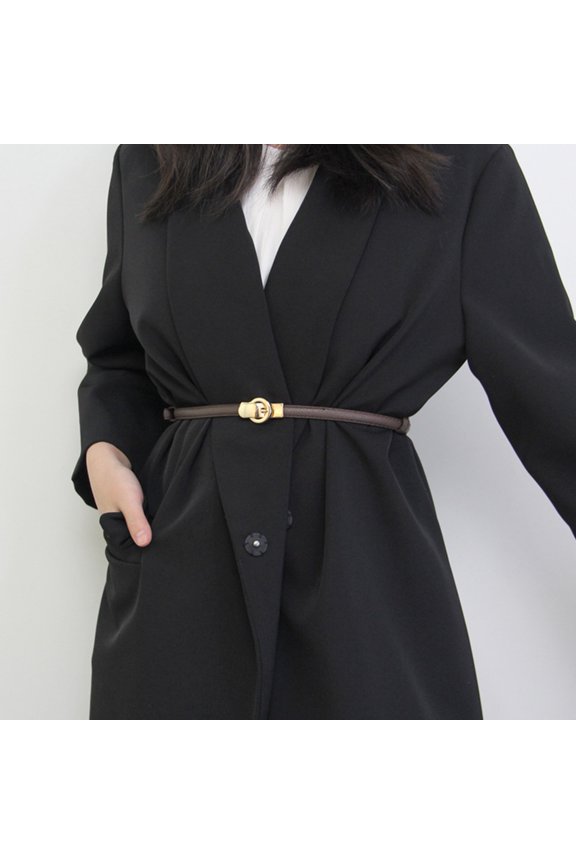 Women Dress Belt Imitation Leather Versatile Solid Color Design Waistband Dresses Shirts Tops Waist Belt Clothing Accessory