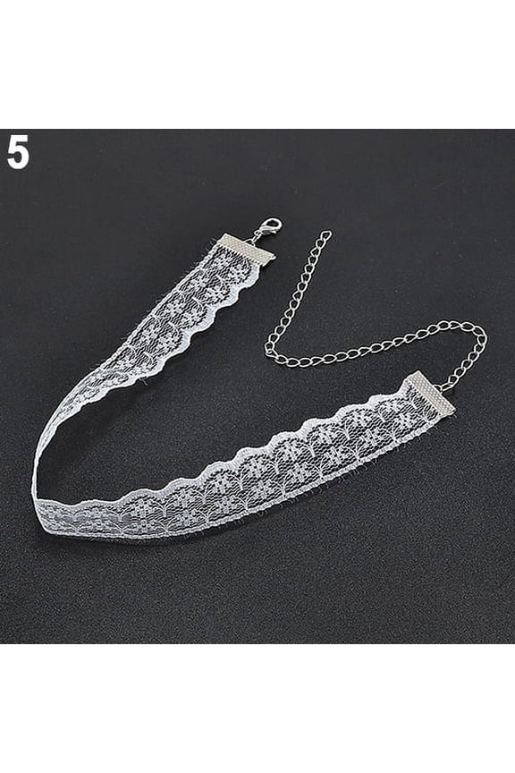 Women Gift Gothic Punk Retro Bohomian Lace Collar Choker Charm Necklace Jewelry,White