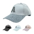 thumbnail image 1 of harmtty Women Hat Shiny Rhinestone Sun Protection Adjustable Stable Brim Ponytail Hole Peaked Hat Headwear,Black, 1 of 8