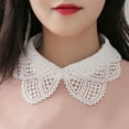 thumbnail image 1 of harmtty Women Lace Fake White Black Shirt Botton Collar Detachable Blouse Accessory, 1 of 8