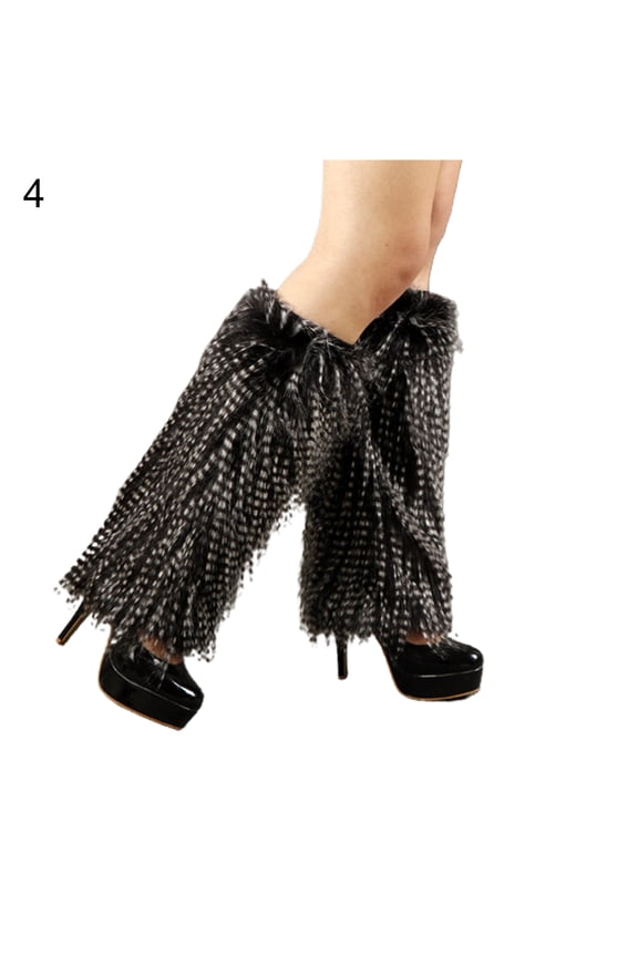 Women Leg Warmers Colorful Furry Faux Fur Appearance Stretchy Boot Covers for Daily Wear