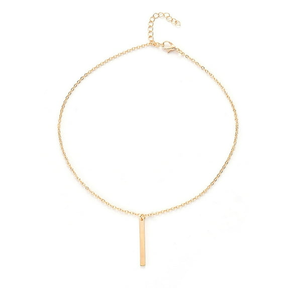 harmtty Women Metal Bar Charm Dangle Gold Plated Chain Pendant Necklace