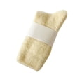 thumbnail image 1 of harmtty Women Mid-calf Socks Warm Comfortable Socks 1 Pair Women Winter Socks Thick Plush Warm Solid Color Elastic Anti-slip Cozy Absorb Sweat Anti-shrink Light Yellow, 1 of 6
