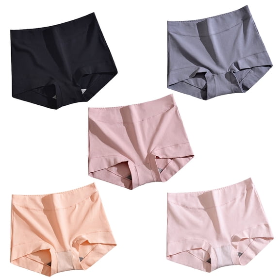 harmtty Women Panties Graphene Crotch Stretchy High Waist Tummy Tightening Solid Color Anti Exposure Briefs for Daily Wear,Hot Pink