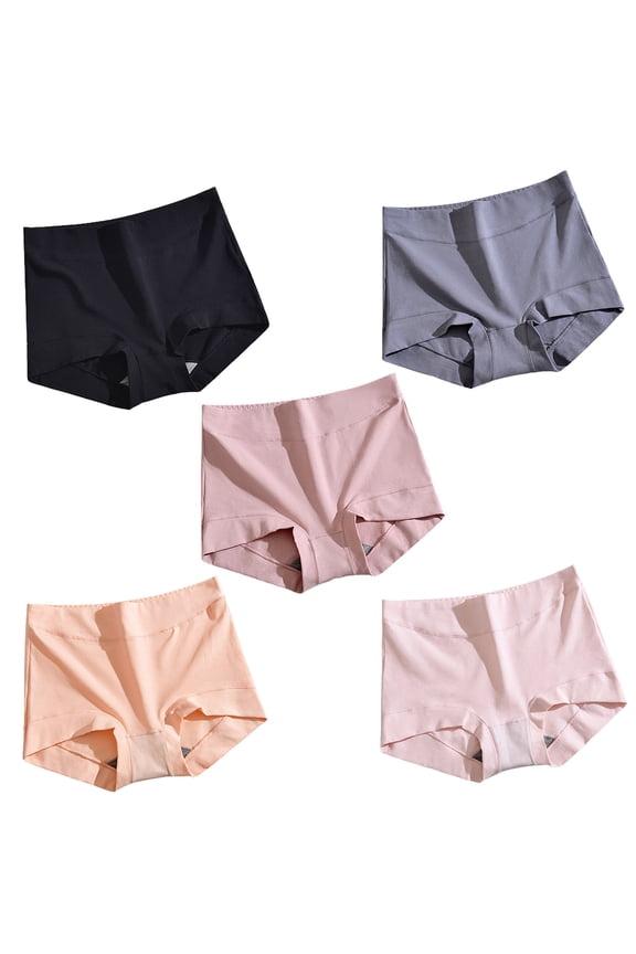 Women Panties Graphene Crotch Stretchy High Waist Tummy Tightening Solid Color Anti Exposure Briefs for Daily Wear,Hot Pink