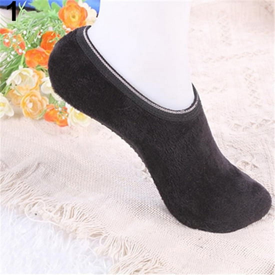 harmtty Women Pure Color Breathable Non-Slip Soft Gripper Slippers Floor  Socks,Black 