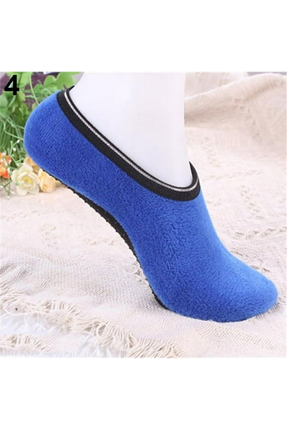 Women Pure Color Breathable Non-Slip Soft Gripper Slippers Floor Socks,Royal Blue