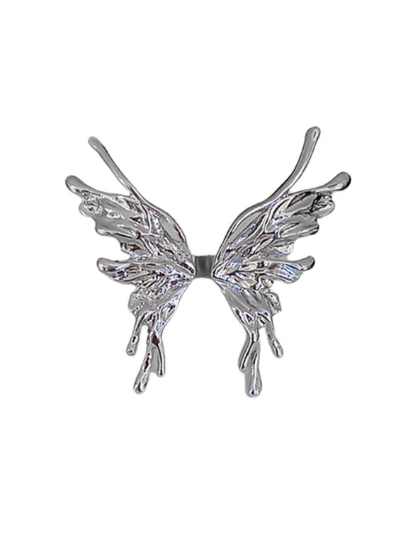 Women Ring Butterflies Opening Exaggerated Adjustable Water Drop-shaped Finger Ring for Dating