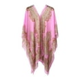 thumbnail image 1 of harmtty Women Scarf Poncho Cashew Flower Print Chiffon Vintage Anti-sun Bikini Cover Up for Beach,Pink, 1 of 7