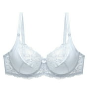 harmtty Women See-through Breathable Lace Flower Push Up Bra Underwear,White 44C