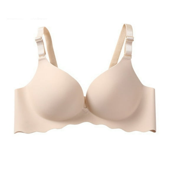 harmtty Women Sexy Solid Color Seamless Wavy Breathable Push Up Bra Underwear Bralette,Flesh Color,34B