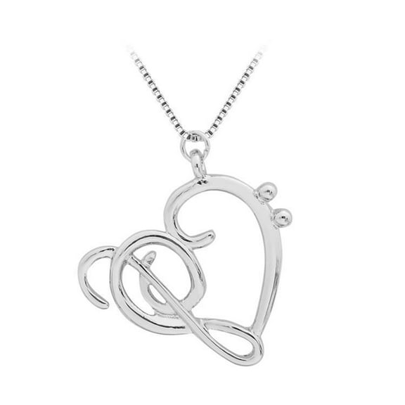 harmtty Women Simple Musical Note Heart Pendant Box Chain Necklace Jewelry Gift,Silver