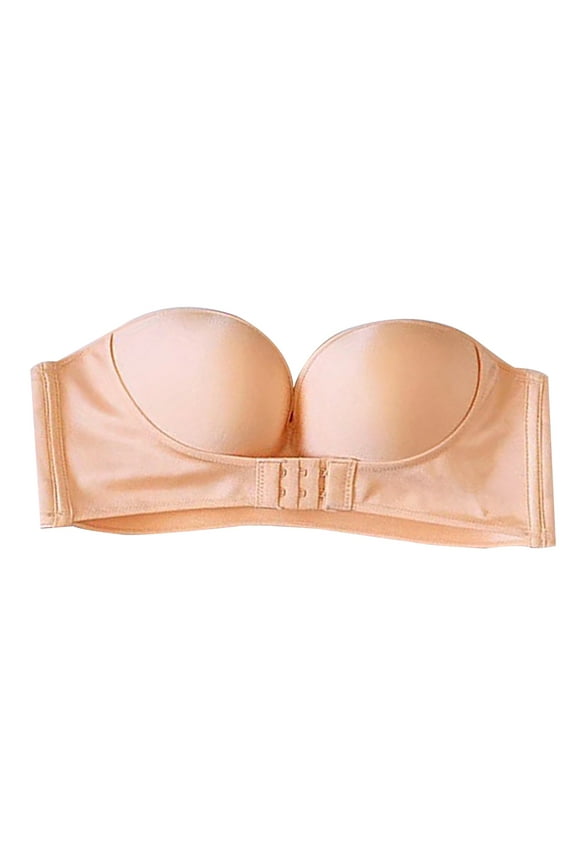 Women Strapless Bra Push Up Seamless Half Cup Brassiere Dress Wedding Underwear