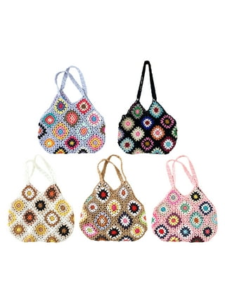 Women's Handbag Cotton Rope Crochet Tote Bag Purse Handmade Woven Shoulder  Bags Knitting Small Hobo Fashion Shopping Bags Clutch
