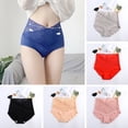 thumbnail image 1 of harmtty Women Underpants High Waist Solid Color Quick-drying Slim Anti-shrink Shaping Lace Tight Waist Tummy Control Women Panties Intimate Clothes,Grey, 1 of 8