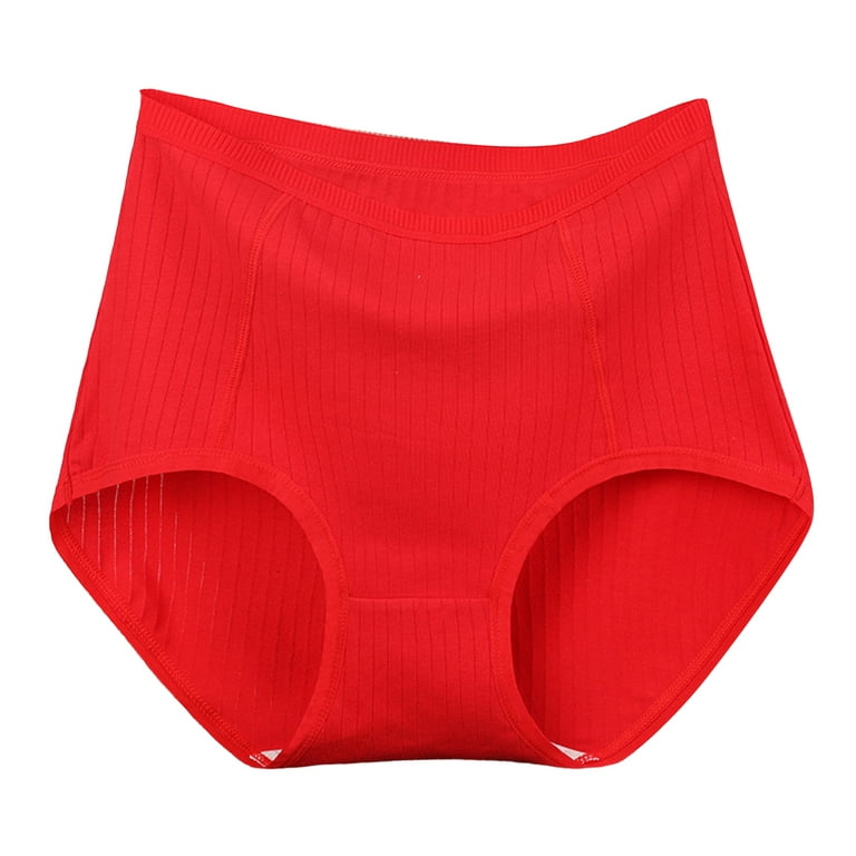 harmtty Women Underwear Elastic High Waist Sweat Absorption Menstrual  Period Leak Proof Plus Size Plus Size Cotton Women Briefs,Red,4XL