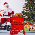 thumbnail image 1 of harmtty Xmax 70x50CM Christmas Drawstring Gift Bag Merry Christmas Snowman Large Capacity Heavy Duty Reusable Party Favor Holiday Gift Present Grocery Packaging Sack Green, 1 of 7