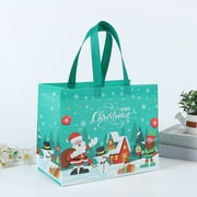 harmtty Xmax Christmas Gift Bag Santa Claus Snowman Design Large Capacity Dual Handle Non-woven Fabric Candy Gift Packaging Bag F